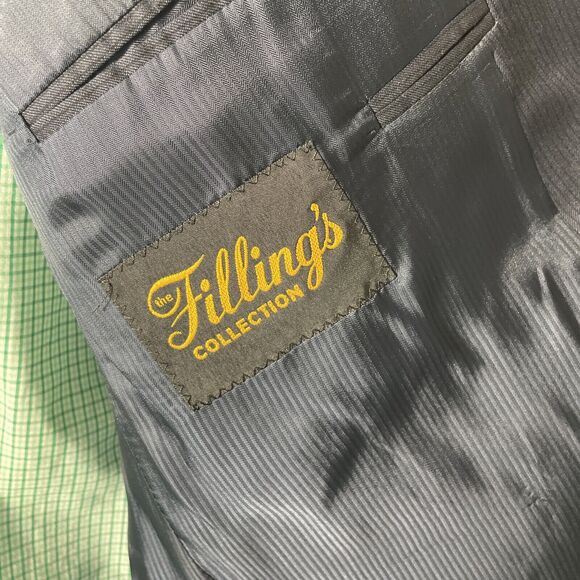 Jack Victor Elite Striped Wool Blazer Blue Two Button Men's Size 44R - Picture 9 of 14